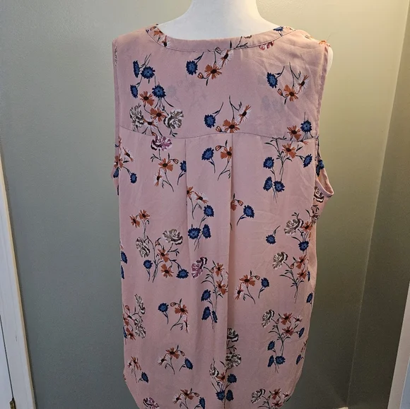 Daniel Rainn Women's Size 2x Floral Pink Sleeveless Top Shirt - Picture 12 of 14